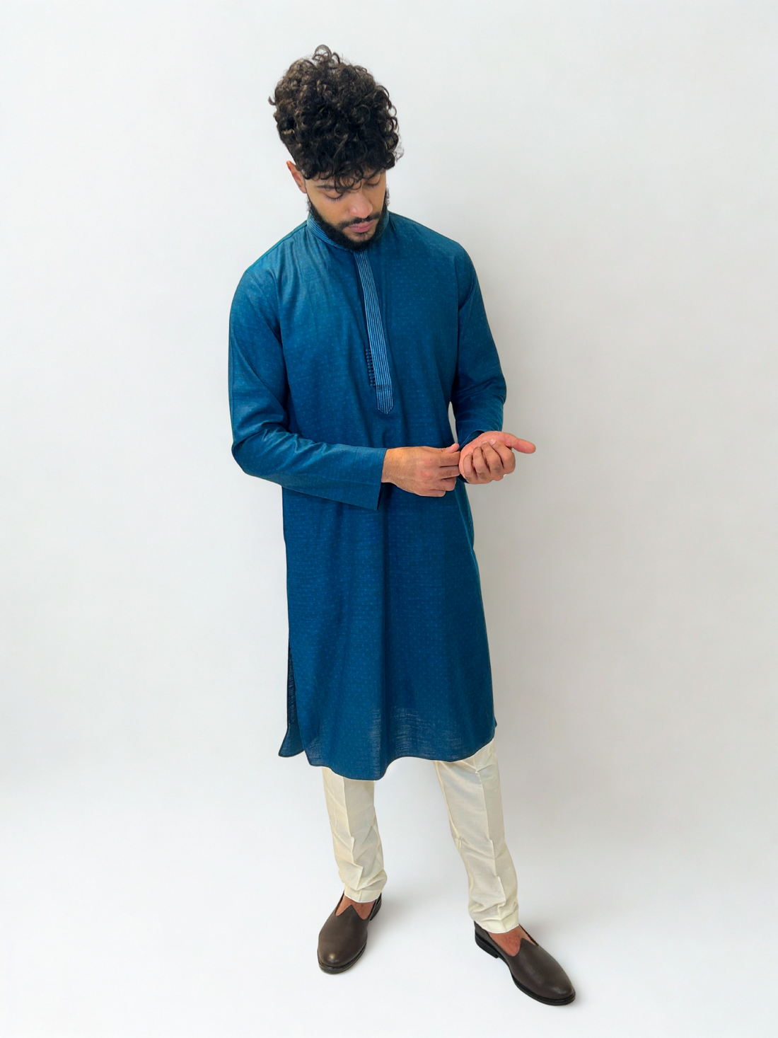 Blue Printed Kurta Set