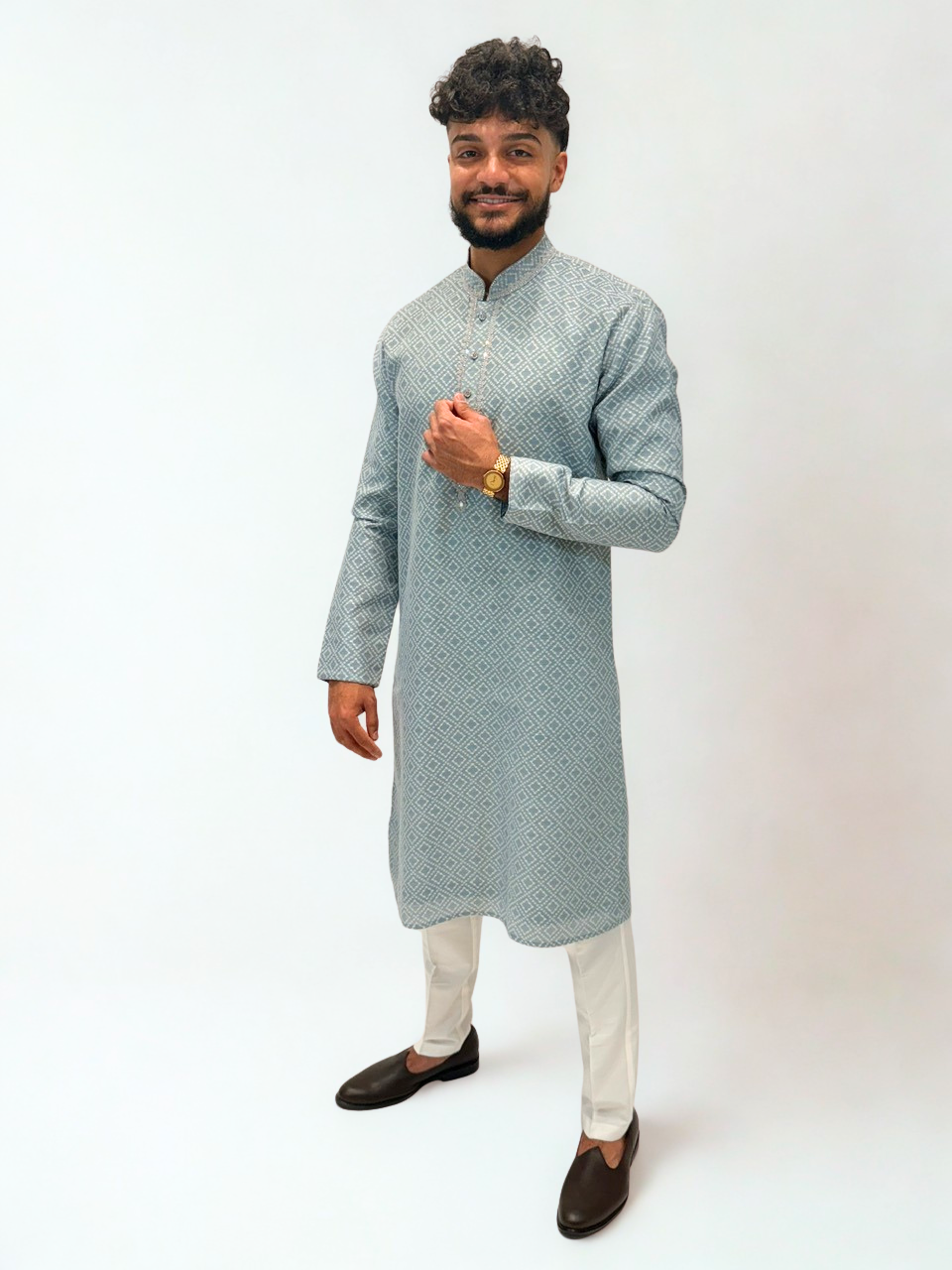 Blue Diamond Patten Kurta Set