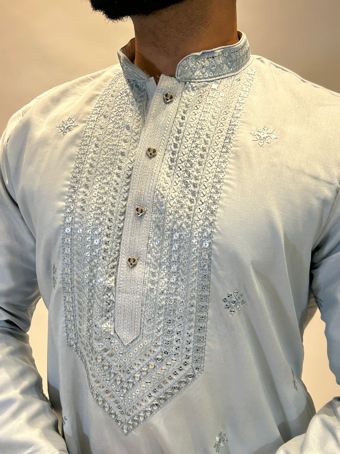 Powder Blue Embroidered Kurta Set