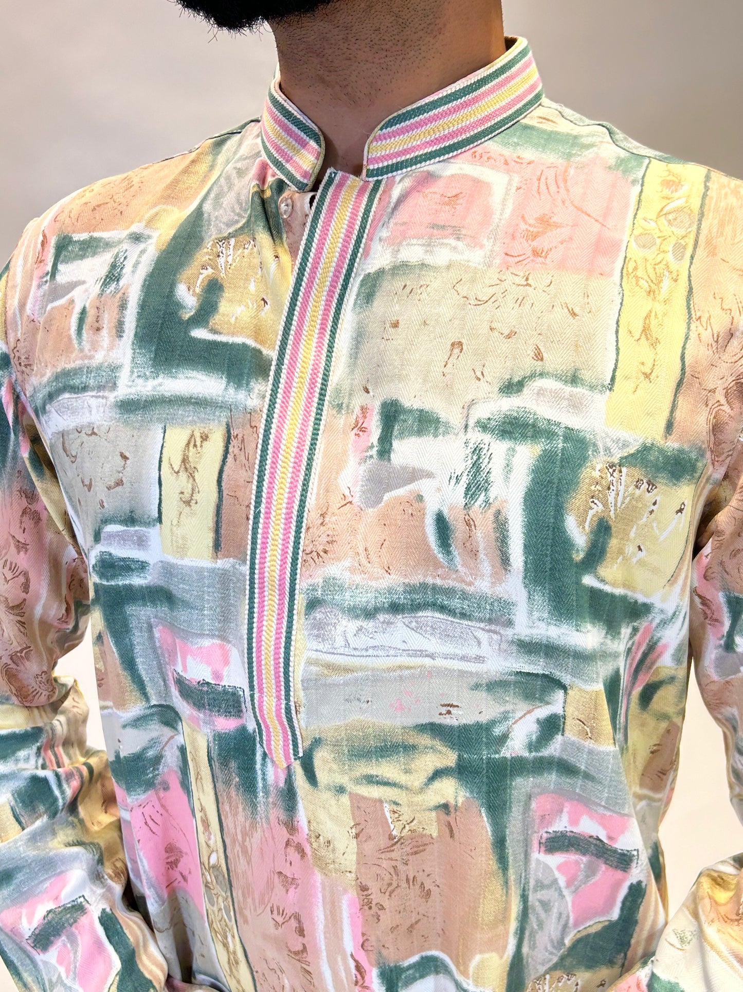 Pastel Abstract Printed Kurta Set
