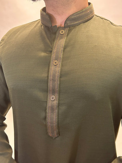 Mehndi Green Classic Kurta Set