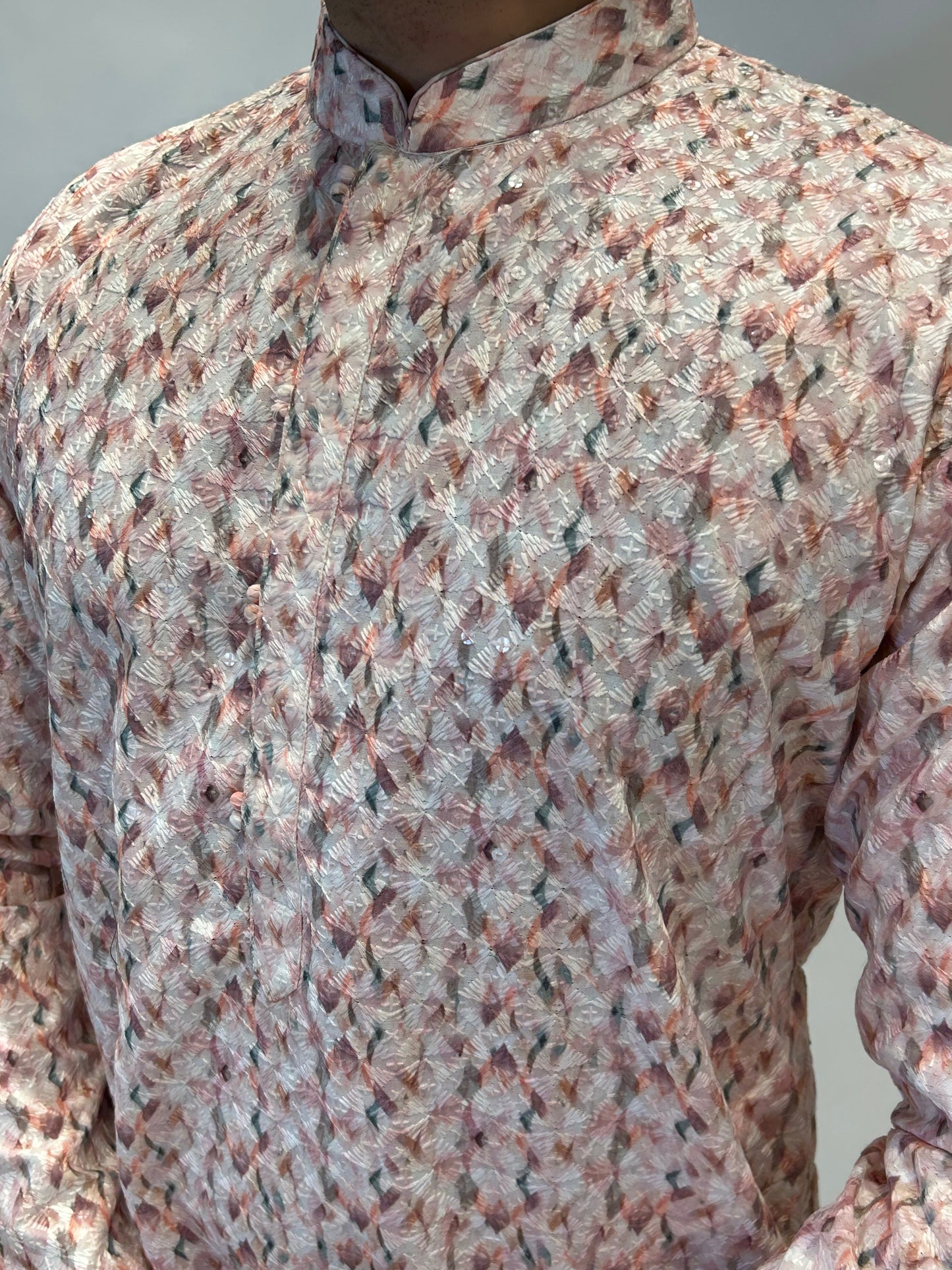 Multicolor Pastel Printed Kurta Set