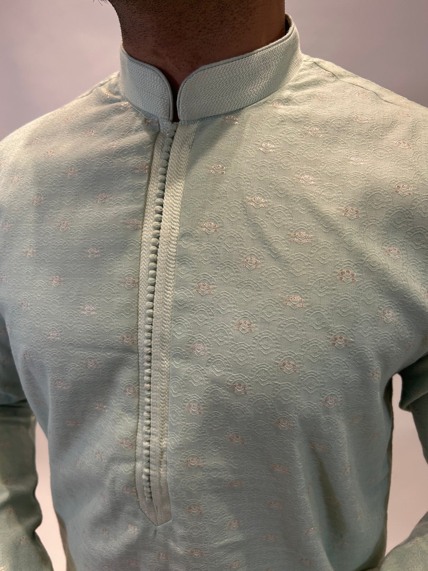 Mint Green Patterned Kurta Set