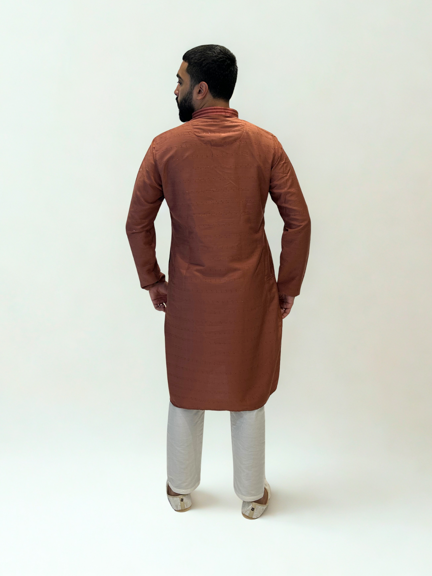 Rust Thread and Sequin Kurta Set