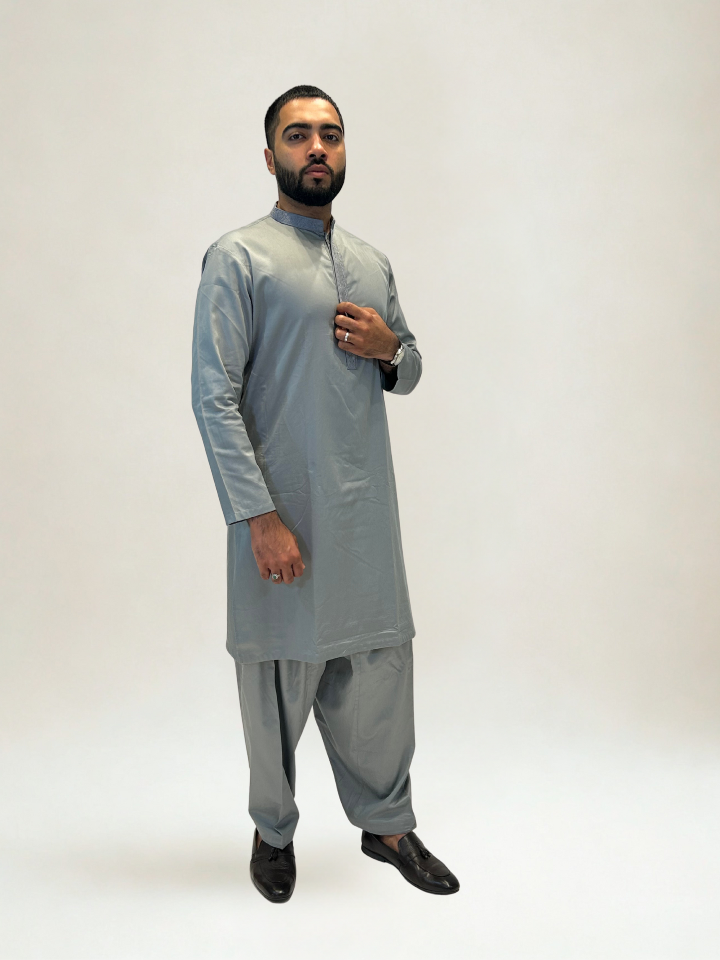 Grey Kurta Shalwar Set