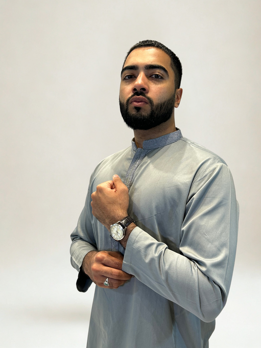 Grey Kurta Shalwar Set