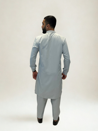 Powder Blue Embroidered Kurta Shalwar Set