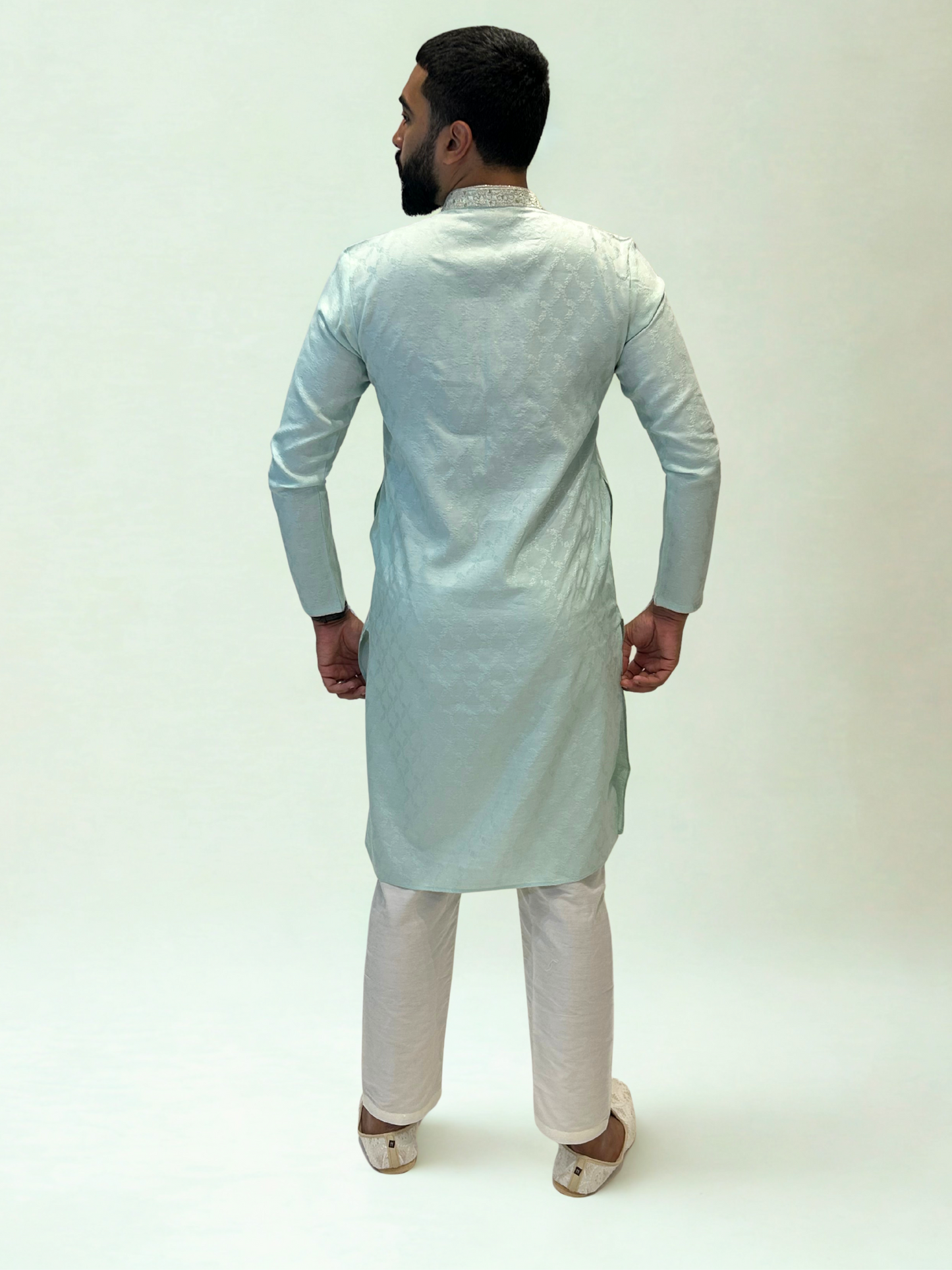Mint Green Embroidered Kurta Pajama Set