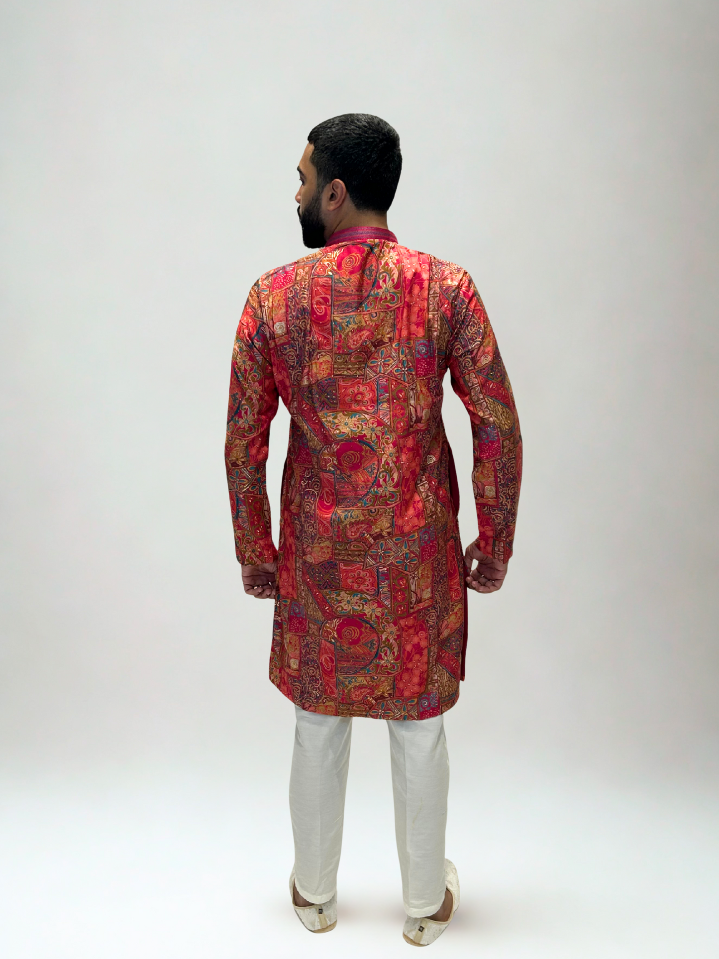 Rani Multicolor Vibrant Printed Mirror Work Kurta Set
