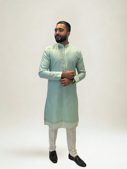 Mint Green Patterned Kurta Set