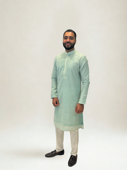 Mint Green Patterned Kurta Set
