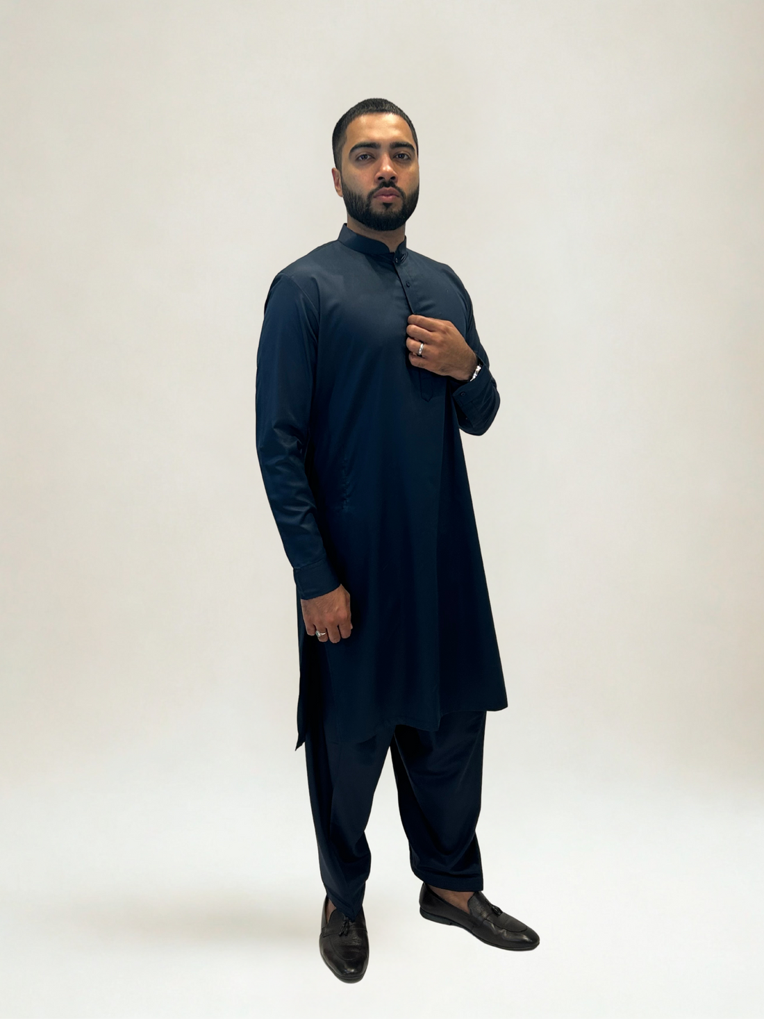Navy Blue Kurta Shalwar Set