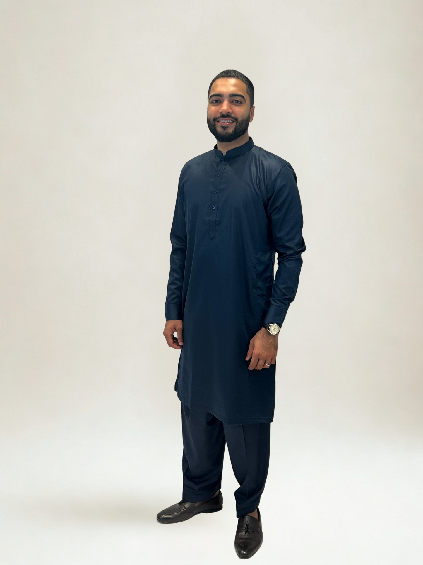 Navy Blue Kurta Shalwar Set