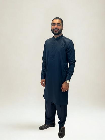 Navy Blue Kurta Shalwar Set
