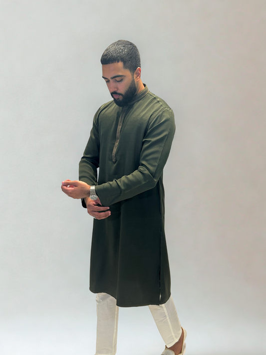 Mehndi Green Classic Kurta Set