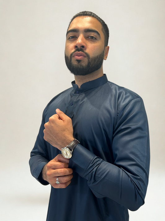 Navy Blue Kurta Shalwar Set