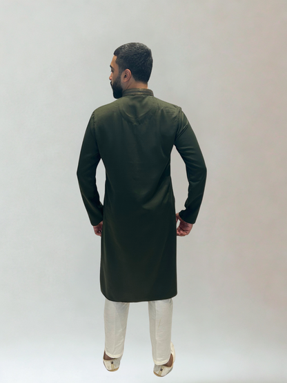 Mehndi Green Classic Kurta Set