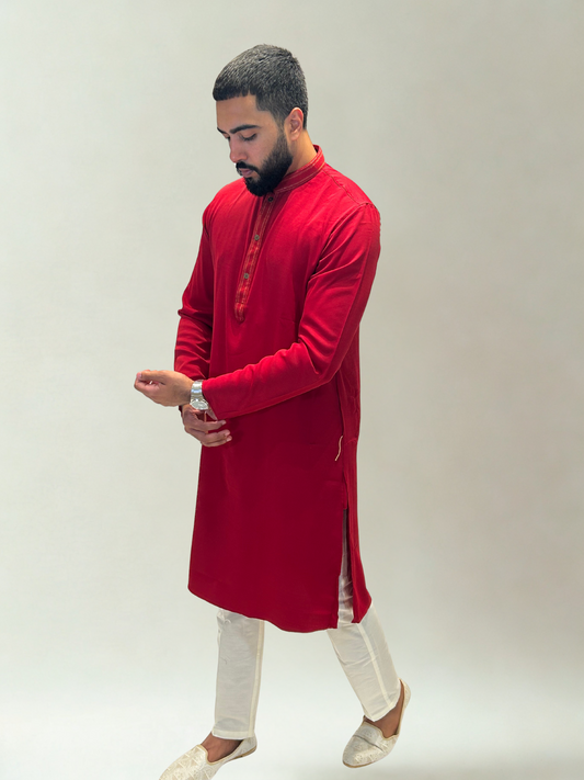 Classic Red Kurta Set