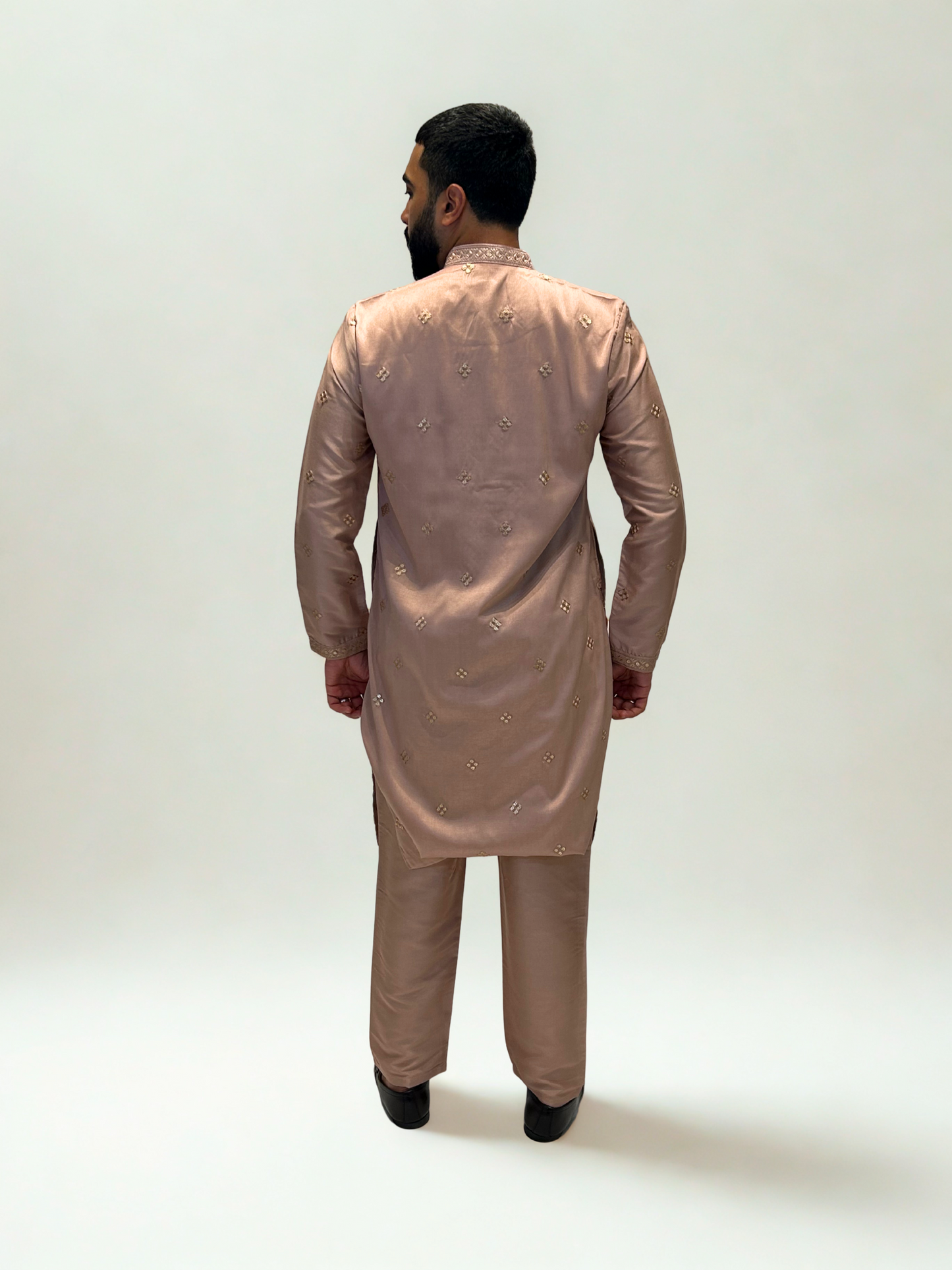 Dusty Rose Embroidered Kurta Set