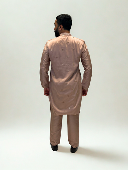 Dusty Rose Embroidered Kurta Set