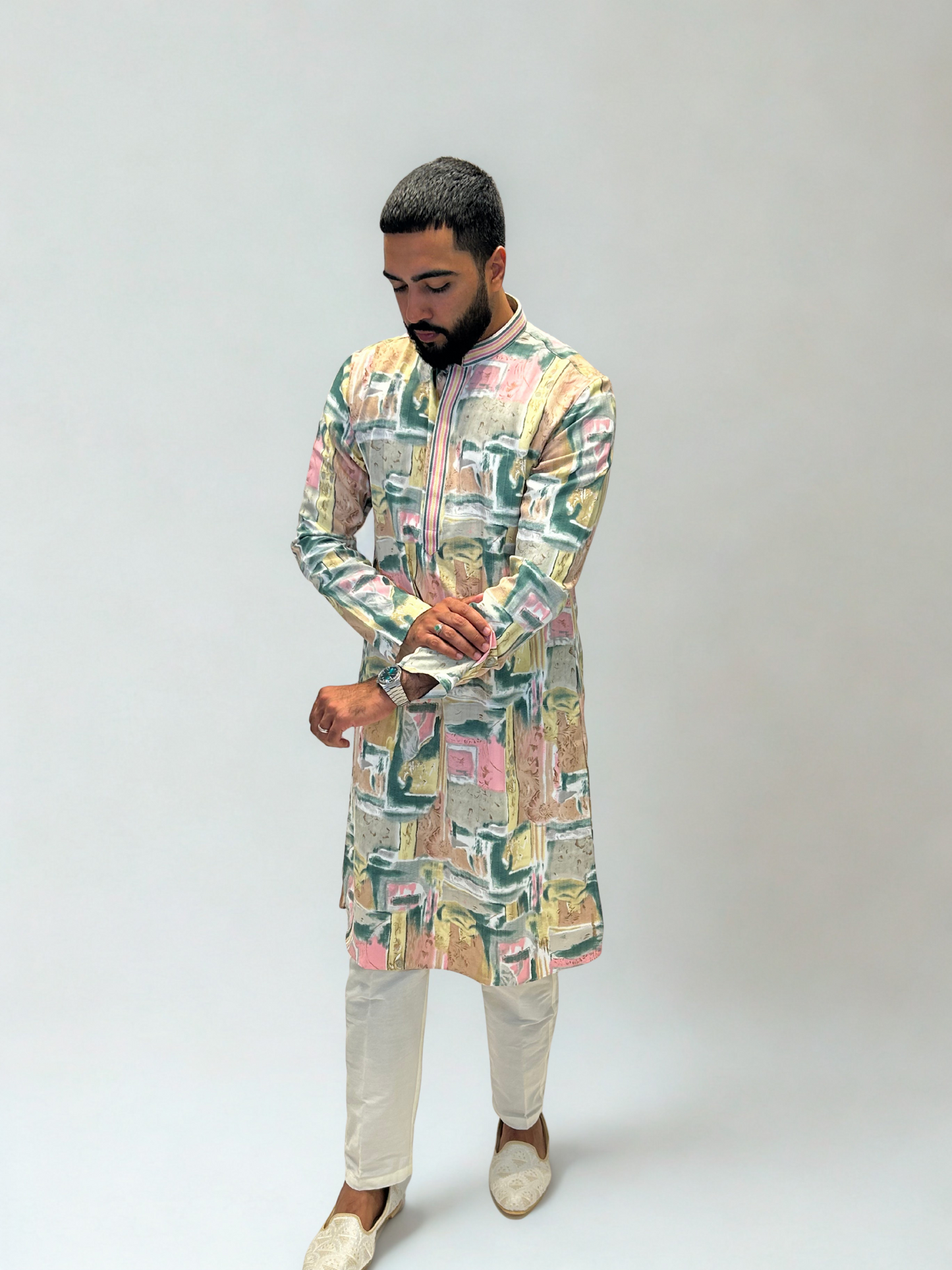 Pastel Abstract Printed Kurta Set