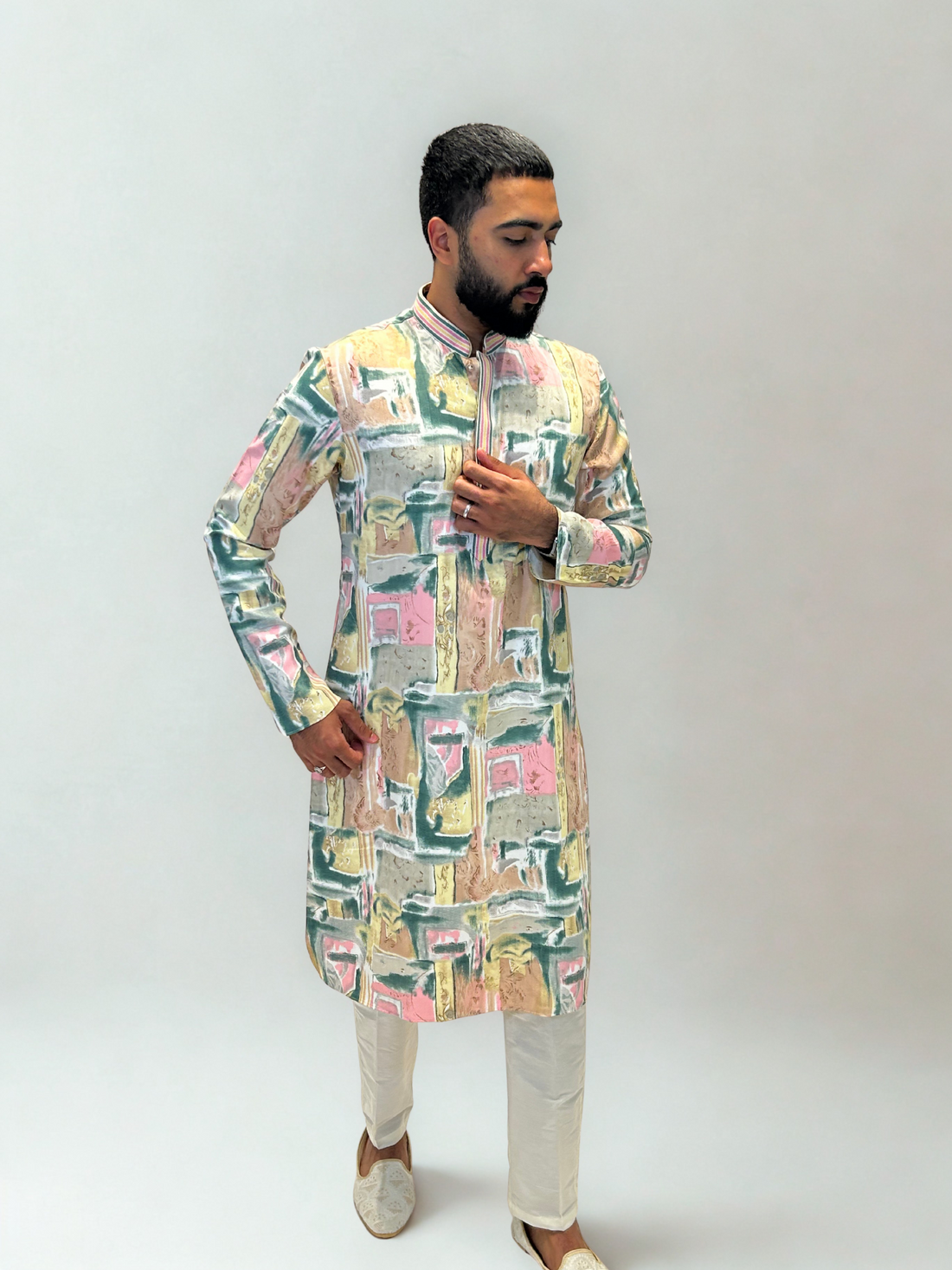Pastel Abstract Printed Kurta Set