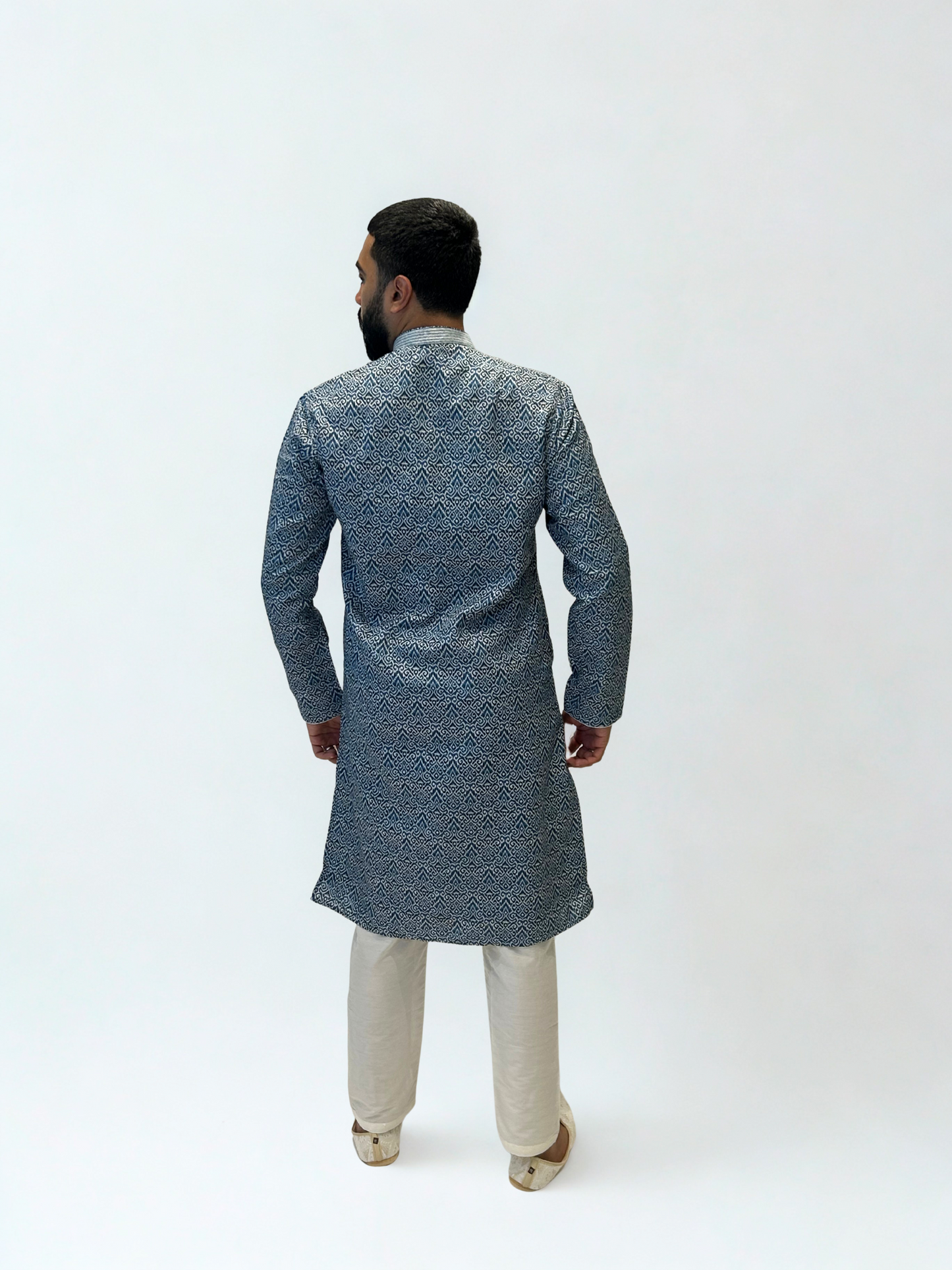 Blue Ikat Patterned Kurta Set