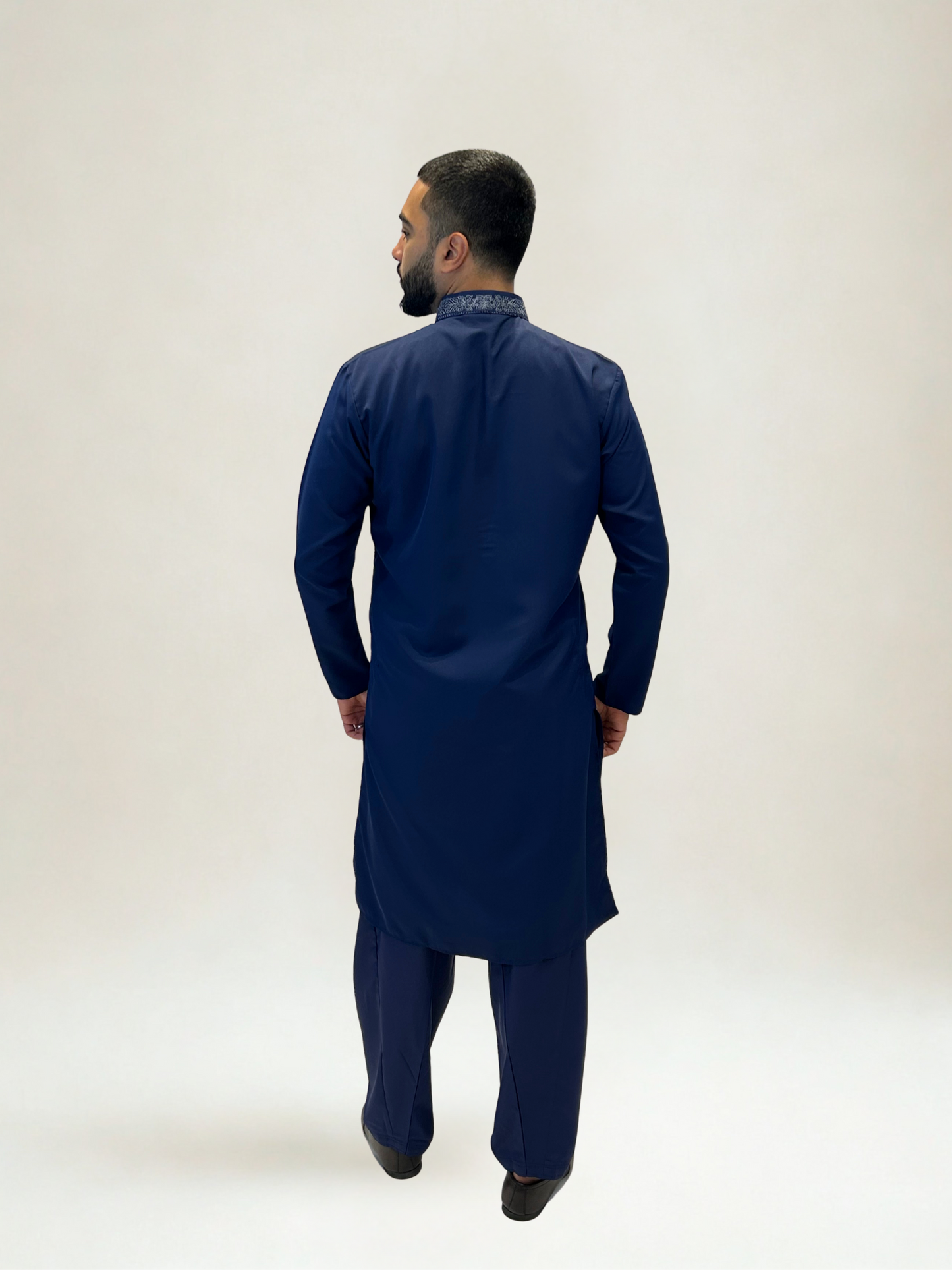 Navy Embroidered Kurta Shalwar Set
