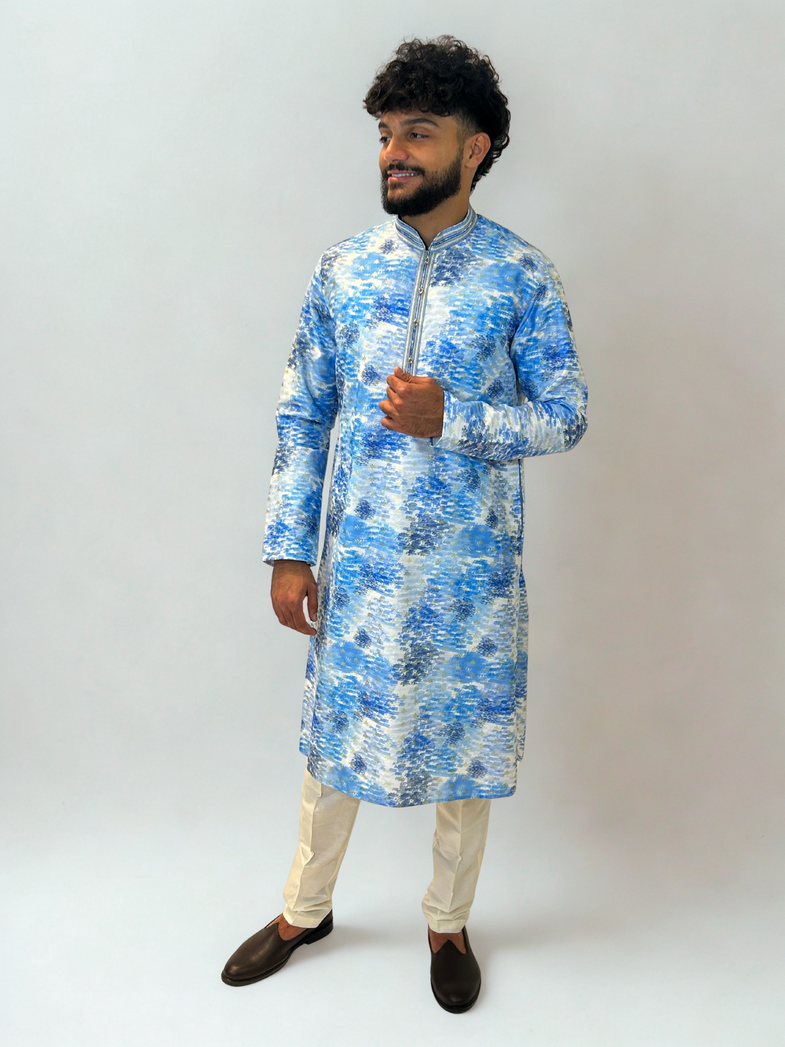 Blue Printed Kurta Set